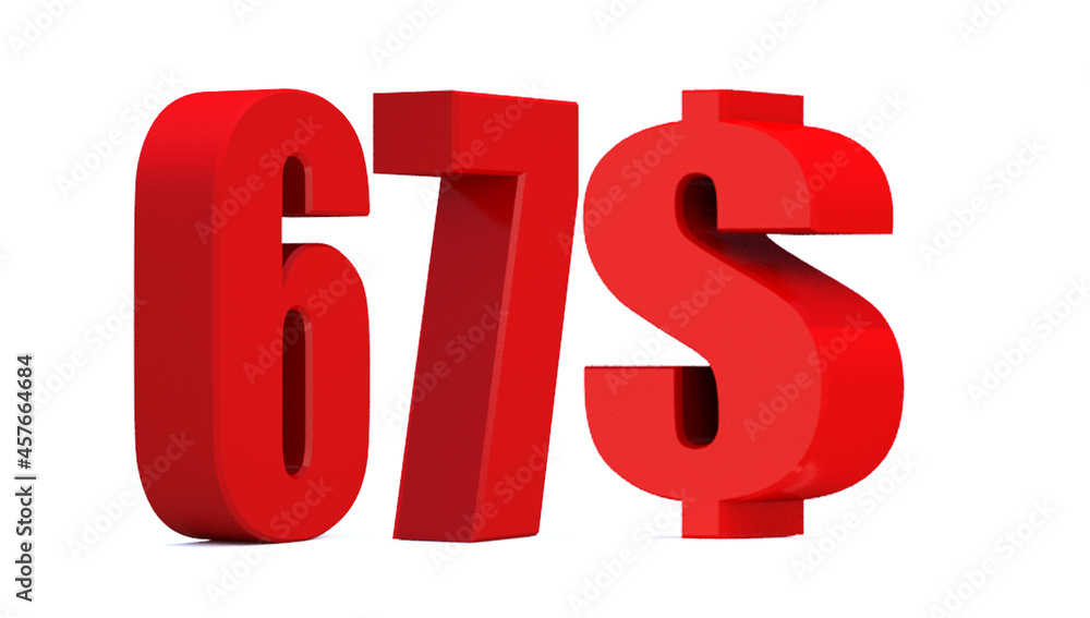 67 dollar word on white background. 3d illustration 67 dollar word on white background. 3d illustration