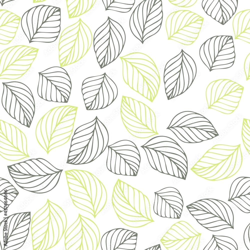 Seamless pattern with leaves and twigs