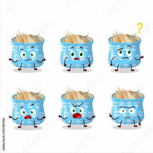 Cartoon character of dried garlic with what expression