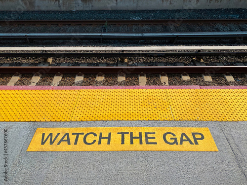 Railroad platform detail in USA