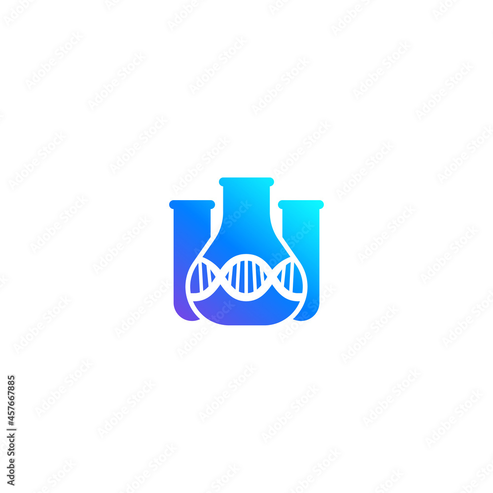 biotechnology icon with test tubes and dna biotechnology icon with test tubes and dna