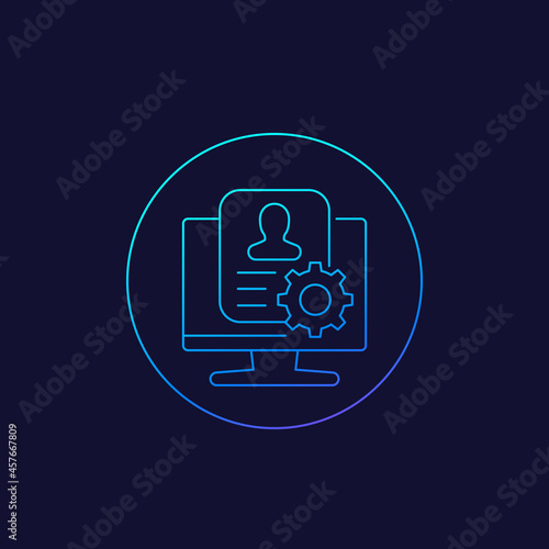 account settings icon, linear vector