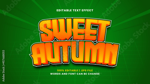Sweet autumn editable text effect in modern 3d style