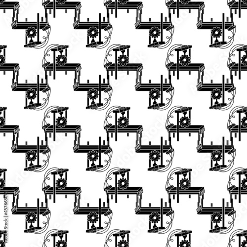 Industrial 3d printer pattern seamless background texture repeat wallpaper geometric vector
