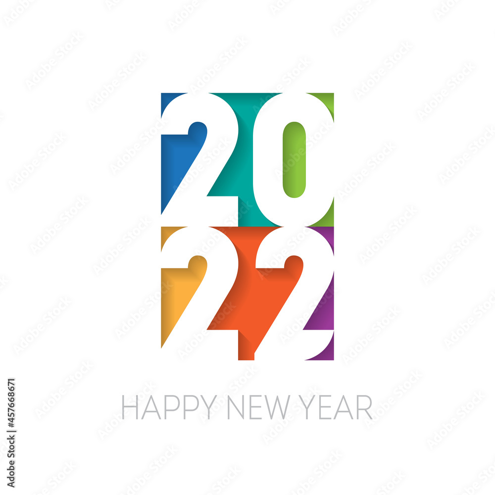 Brochure or calendar cover design template. Happy new year 2022
