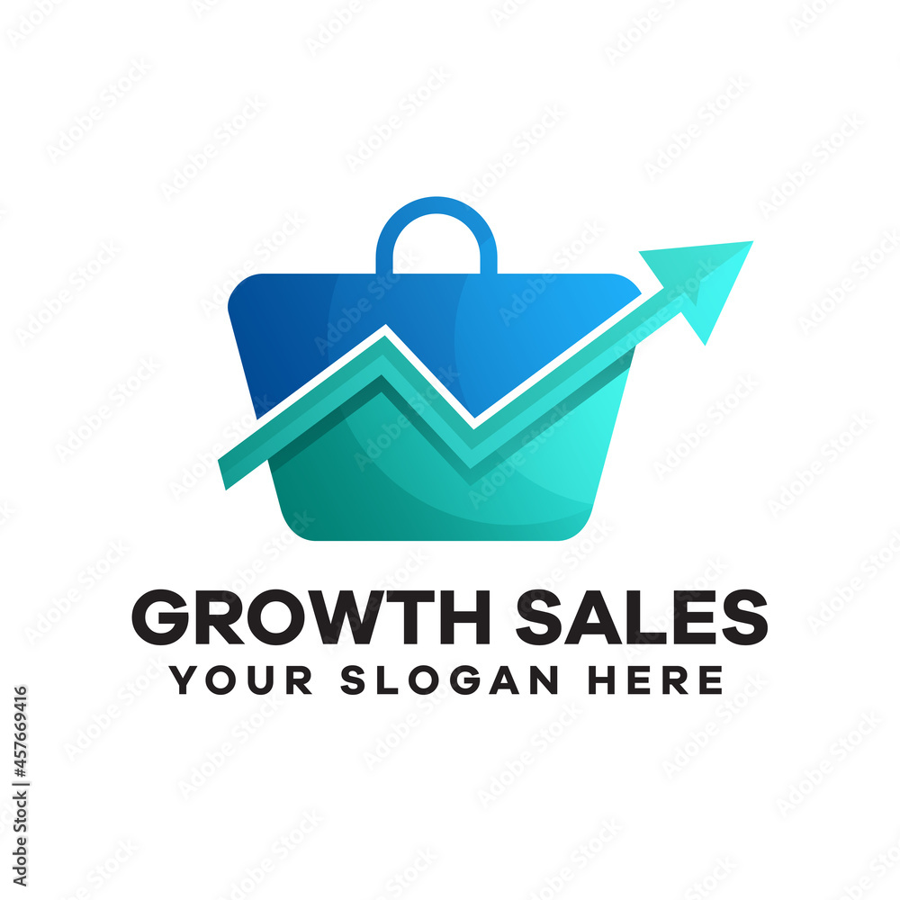 Growth Sales Gradient Logo Design Growth Sales Gradient Logo Design