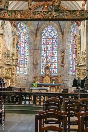 Lampaul-Guimiliau. Intérieur de l'église Notre-Dame. Finistère. Bretagne 