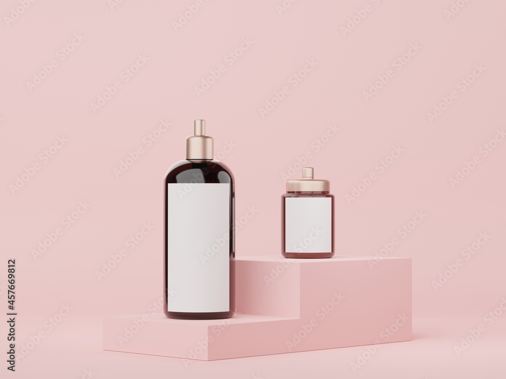 3d render of blank cosmetics skincare product or packaging for mock up. Beauty soap and spa concept. Lotion oil moisture for skin health. Premium and luxury design for branding. 3d render of blank cosmetics skincare product or packaging for mock up. Beauty soap and spa concept. Lotion oil moisture for skin health. Premium and luxury design for branding.