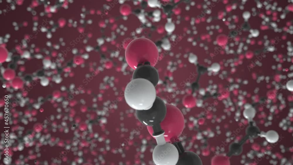 Ketene molecule, conceptual molecular model. Chemical looping 3d animation Ketene molecule, conceptual molecular model. Chemical looping 3d animation