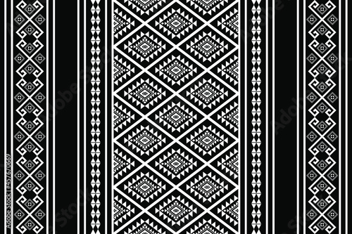 Geometric ethnic oriental seamless pattern traditional Design for background,carpet,wallpaper.clothing,wrapping,Batik fabric,Vector illustration.embroidery style - Sadu, sadou, sadow or sado