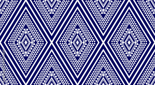 Geometric ethnic oriental seamless pattern traditional Design for background,carpet,wallpaper.clothing,wrapping,Batik fabric,Vector illustration.embroidery style - Sadu, sadou, sadow or sado