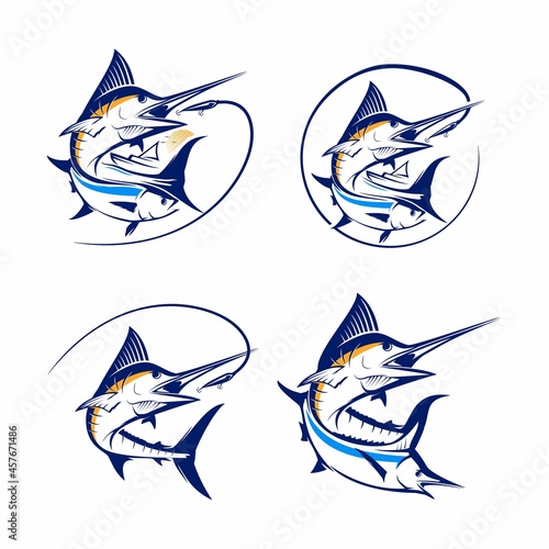 Marlin fish fishing logo logo template
