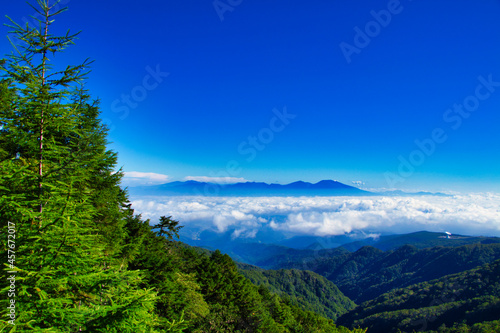 Cloud Sea and Asama Sannama view from Japan Yatsugatake
