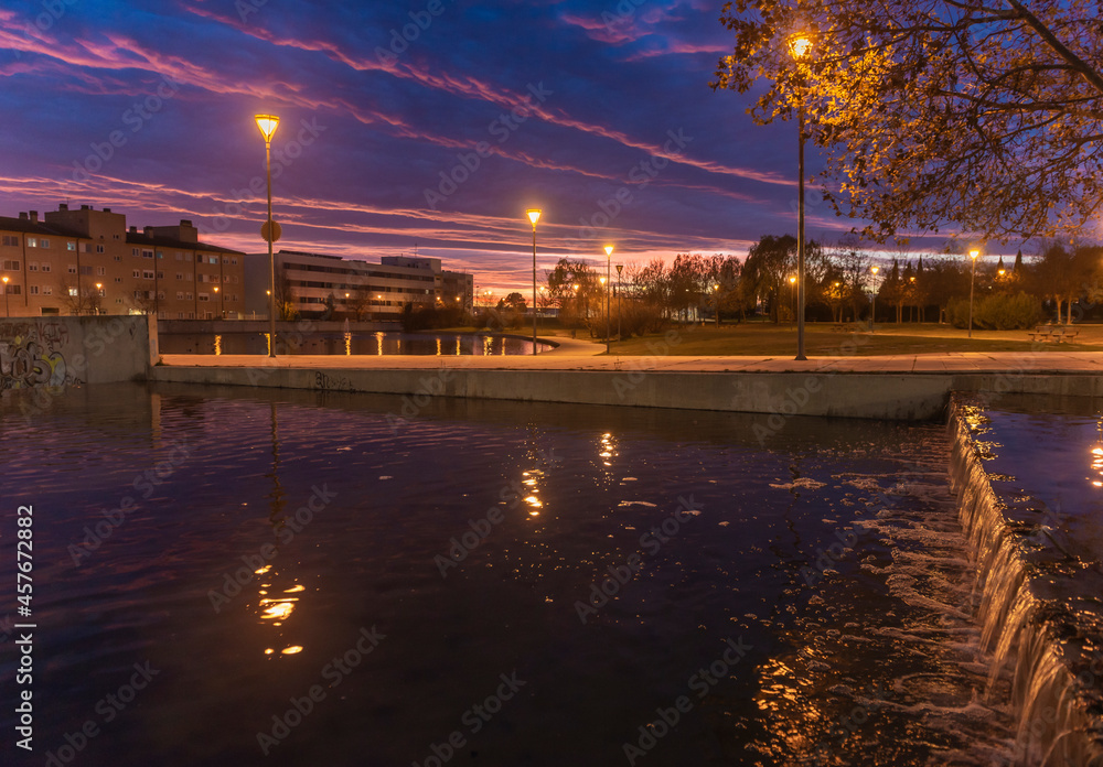 Fototapeta premium sunset reflection in the lake