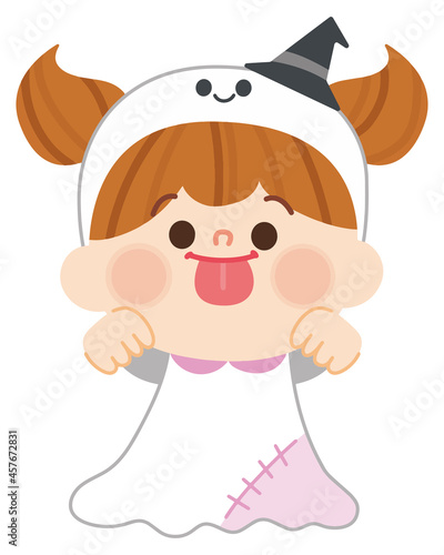 おばけのコスプレをしている子ども