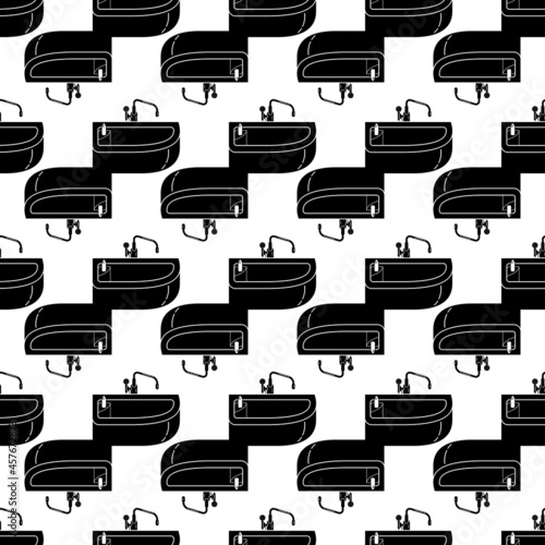Corner bathtub pattern seamless background texture repeat wallpaper geometric vector