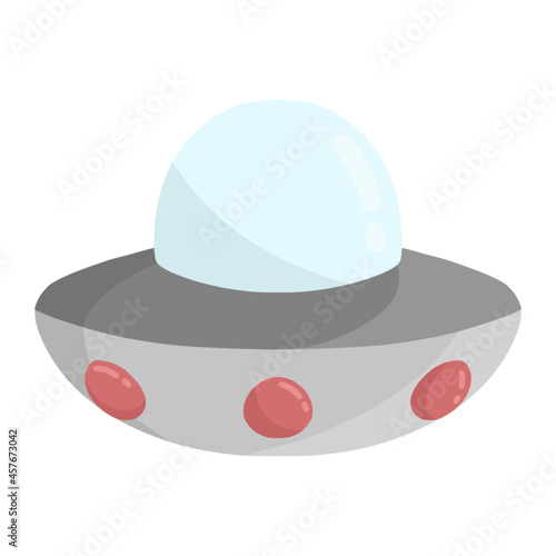 ufo spaceship for space color illustration