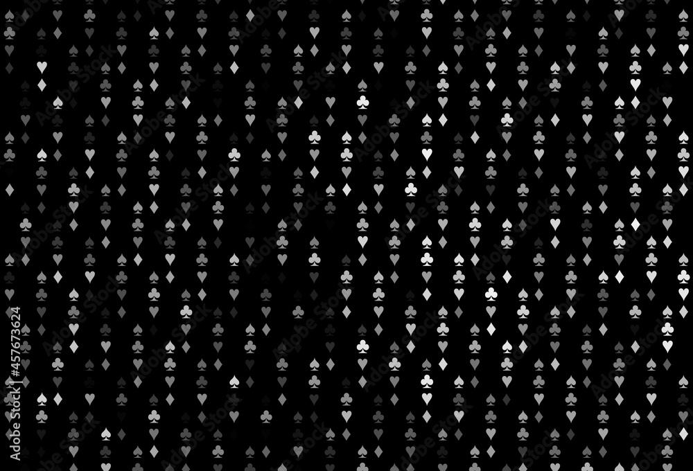 Dark Silver, Gray vector template with poker symbols.