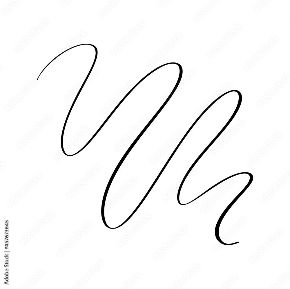 Abstract Vector Wavy calligraphy line. Brown illustration. Element of design for posters and flyers story Abstract Vector Wavy calligraphy line. Brown illustration. Element of design for posters and flyers story