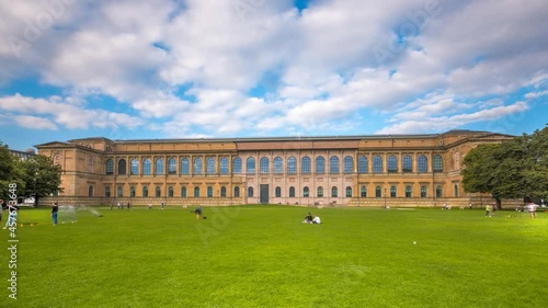 The Alte Pinakothek Old Pinakothek time lapse hyperlapse video, is an art museum located in the Kunstareal area in Munich, Germany. photo