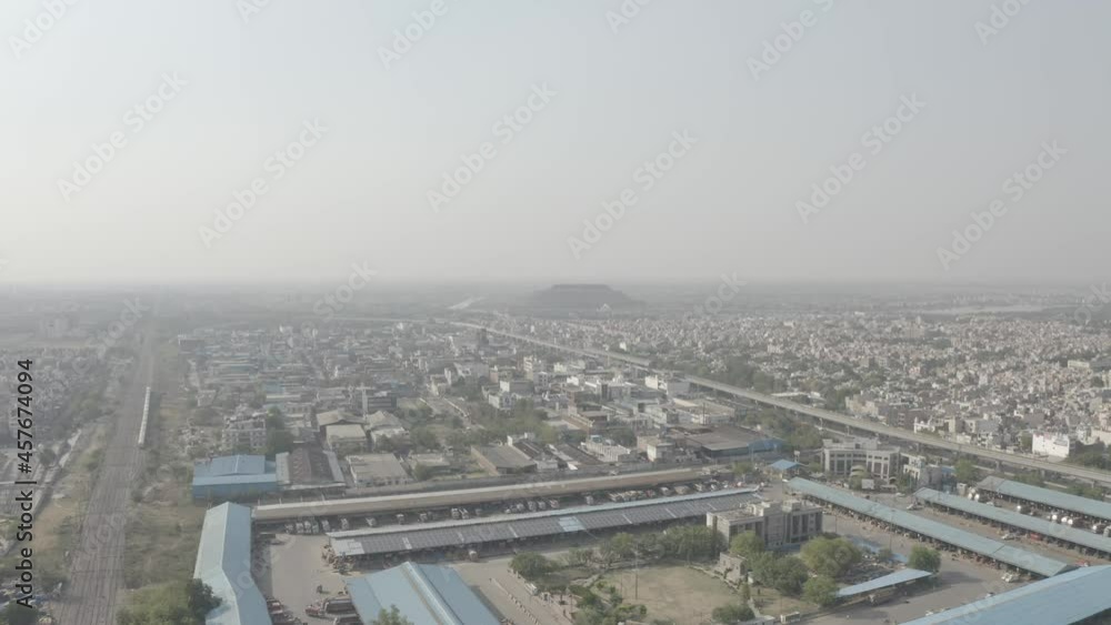 An aerial shot of houses and railway station during Covid-19 Lockdown in New Delhi, India
An aerial shot of houses and railway station during Covid-19 Lockdown in New Delhi, India