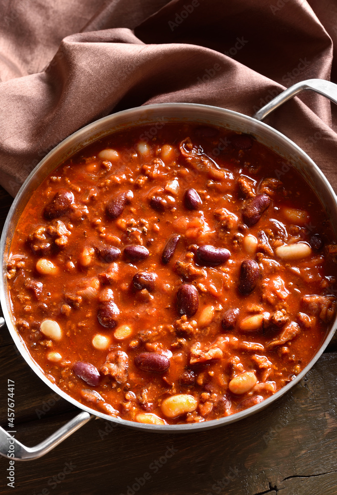 Cowboy beans in cooking pan Cowboy beans in cooking pan