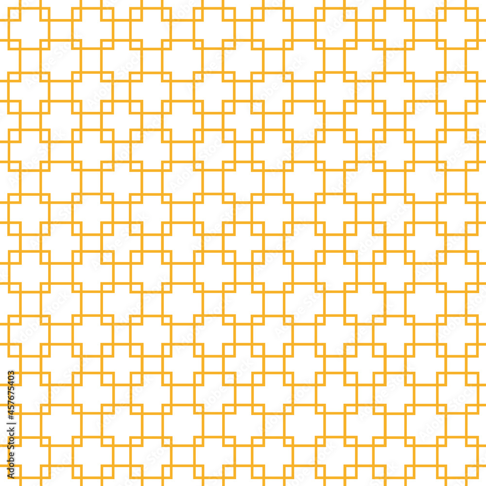 Abstract graphic seamless of small golden box across and repeating on white background .Vector beautiful pattern design for decorating , fabric, wrapping, textile, wallpaper, apparel, clothing. Abstract graphic seamless of small golden box across and repeating on white background .Vector beautiful pattern design for decorating , fabric, wrapping, textile, wallpaper, apparel, clothing.