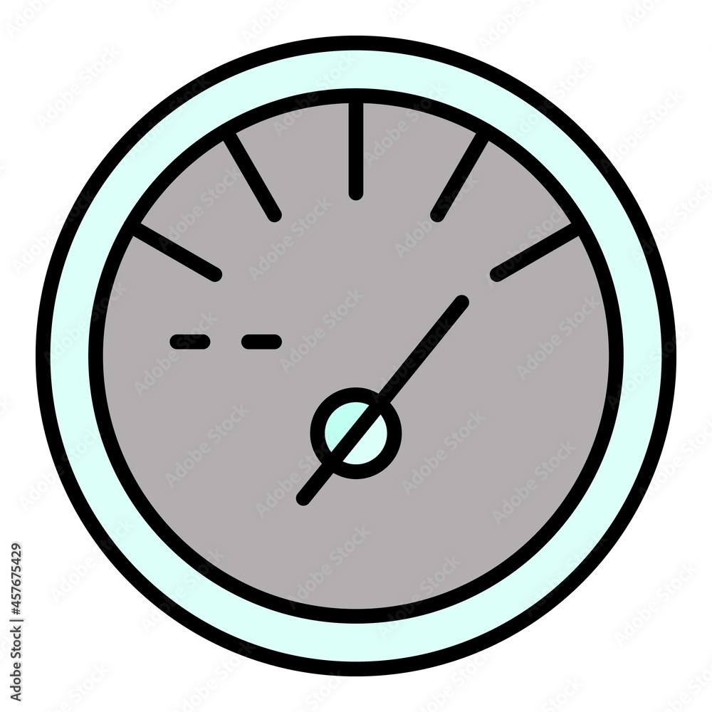 Fuel full tachometer icon. Outline fuel full tachometer vector icon color flat isolated Fuel full tachometer icon. Outline fuel full tachometer vector icon color flat isolated