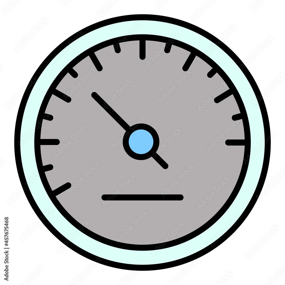Race speedometer icon. Outline race speedometer vector icon color flat isolated