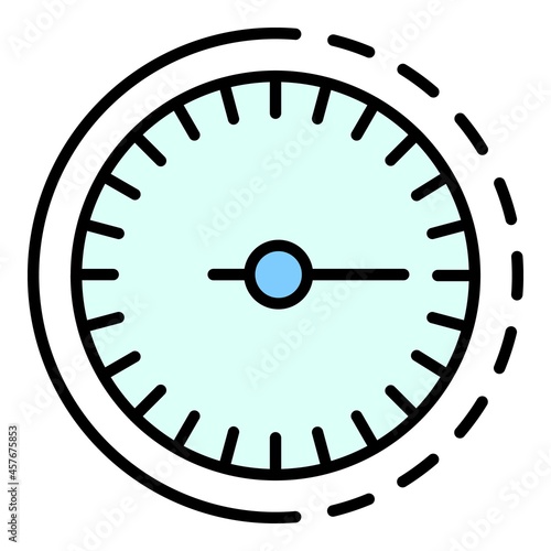 Odometer icon. Outline odometer vector icon color flat isolated