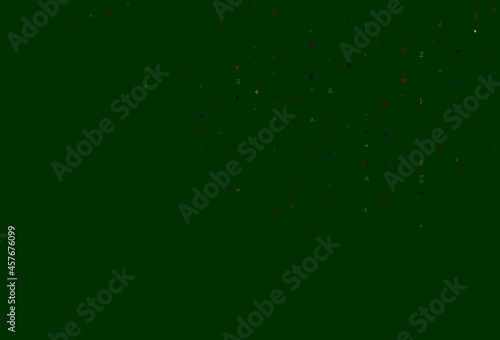 Light Green, Red vector pattern with arithmetic signs.