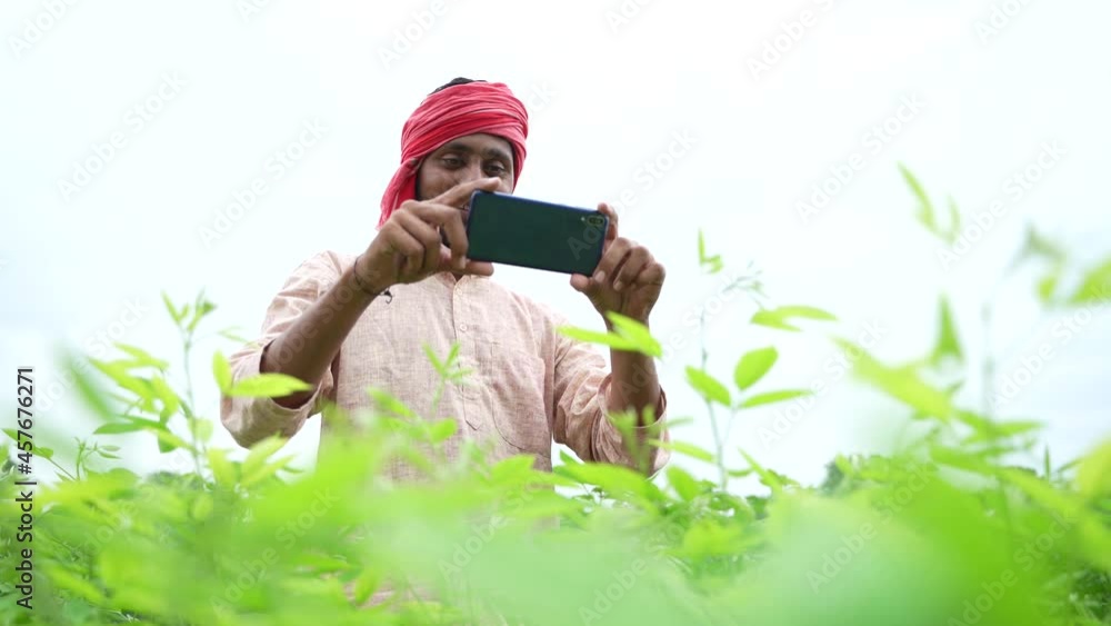 Young indian farmer using smartphone at agriculture field. Young indian farmer using smartphone at agriculture field.