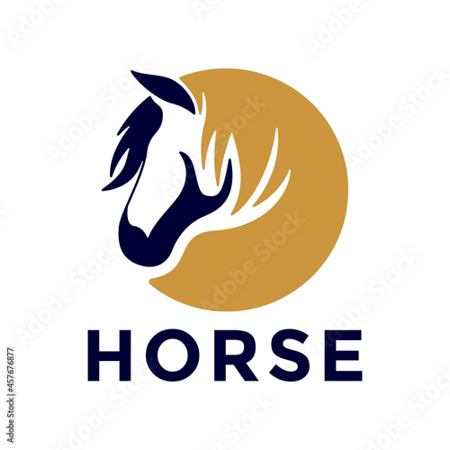 circle icon horse logo design