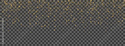 Shiny Sequin Background Transparent Vector. Stars Glamour Template. Golden Greeting. Glory Design. Bright Star Isolated.