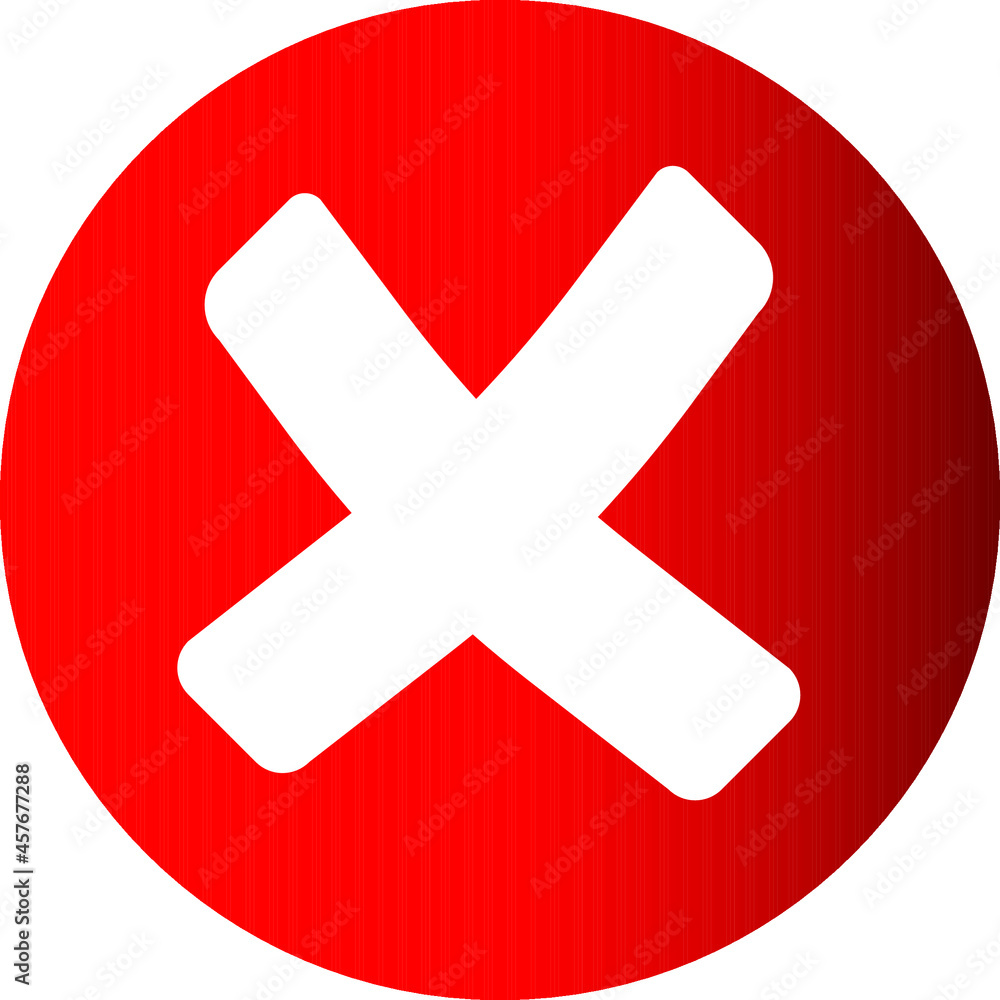 Obraz premium perfect red cross icon, red rejection button