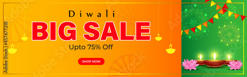 Diwali Festive Season Sale banner, Limited offer Dipawali, Indian festival, Diya lamp, oil lamp, vector illustration offer banner, advertisement