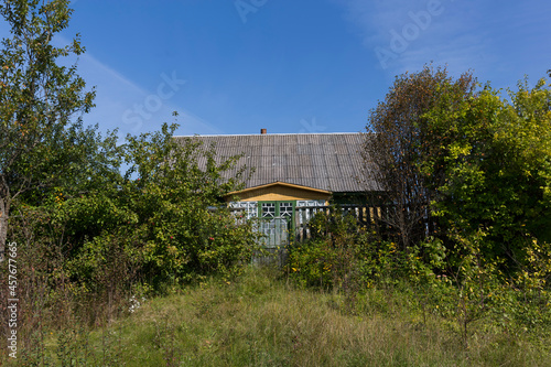 Vászonkép old wooden abandoned village house