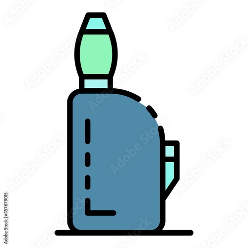 Vaporizer vape icon. Outline vaporizer vape vector icon color flat isolated