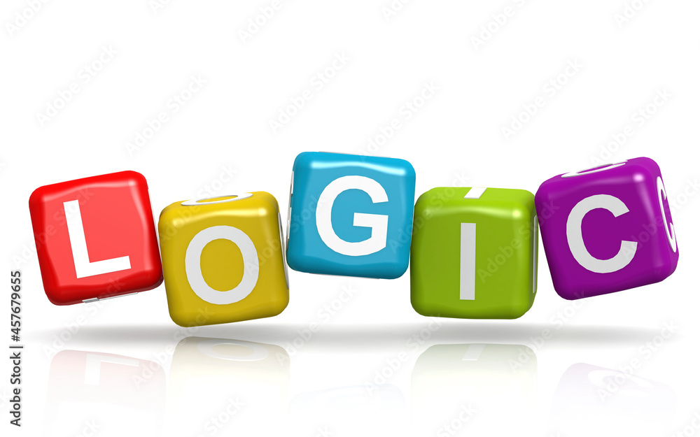 Logic cube word with white background Logic cube word with white background