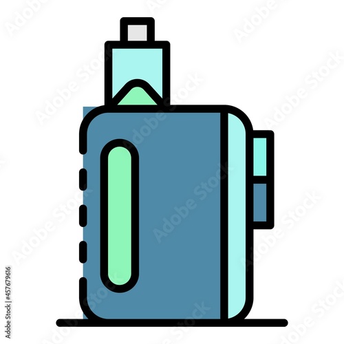 Smoke vape box icon. Outline smoke vape box vector icon color flat isolated