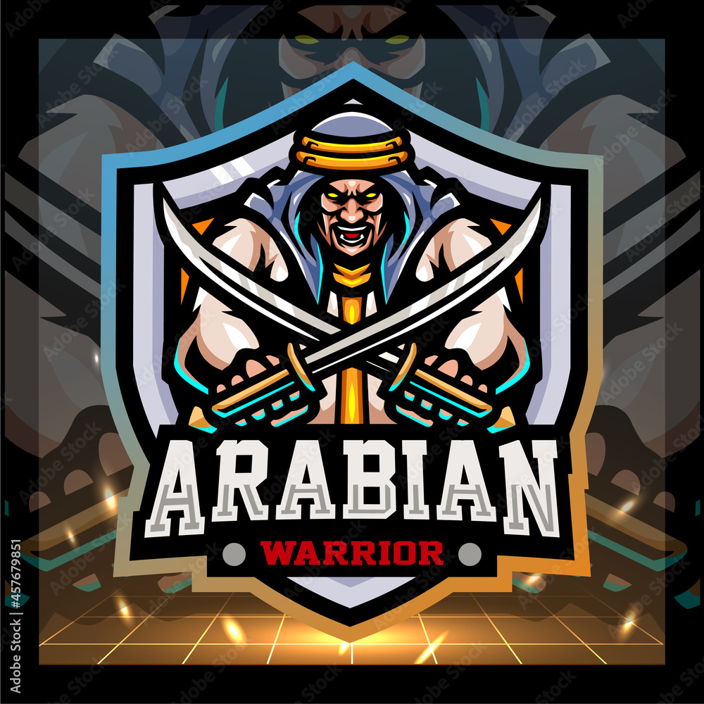 Arabian warrior mascot. esport logo design