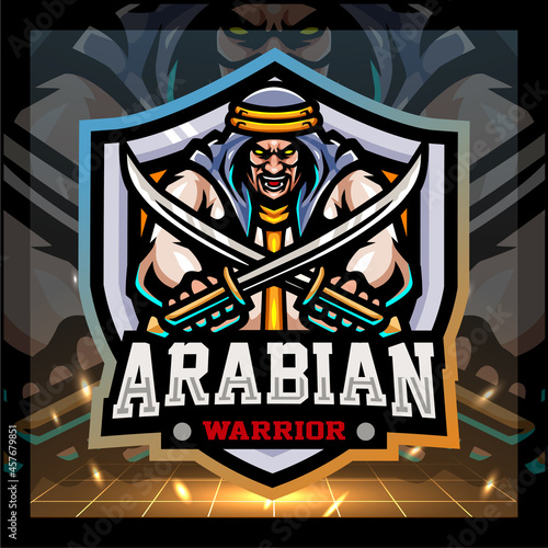 Arabian warrior mascot. esport logo design