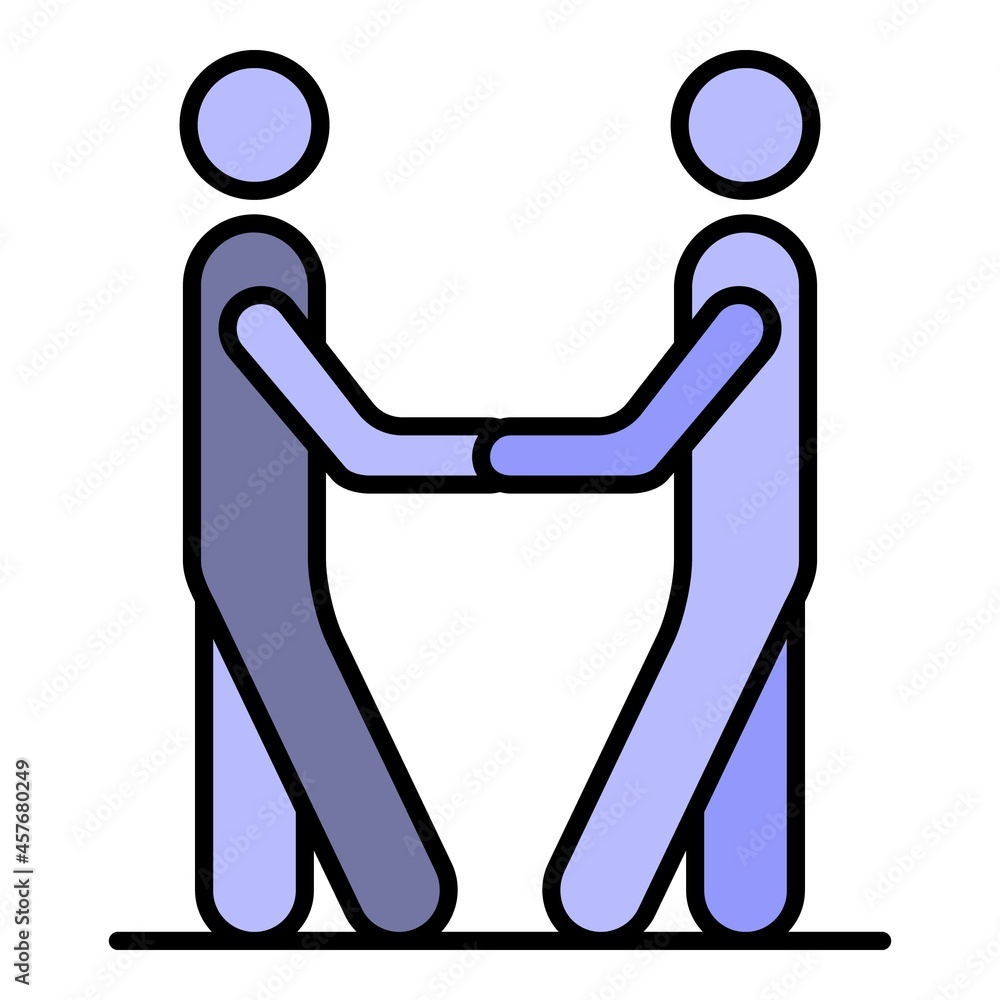 Work relationship icon. Outline work relationship vector icon color flat isolated Work relationship icon. Outline work relationship vector icon color flat isolated