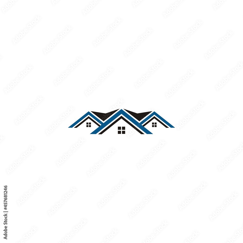Real Estate logo Builder logo Roof Construction logo design template vector illustration
