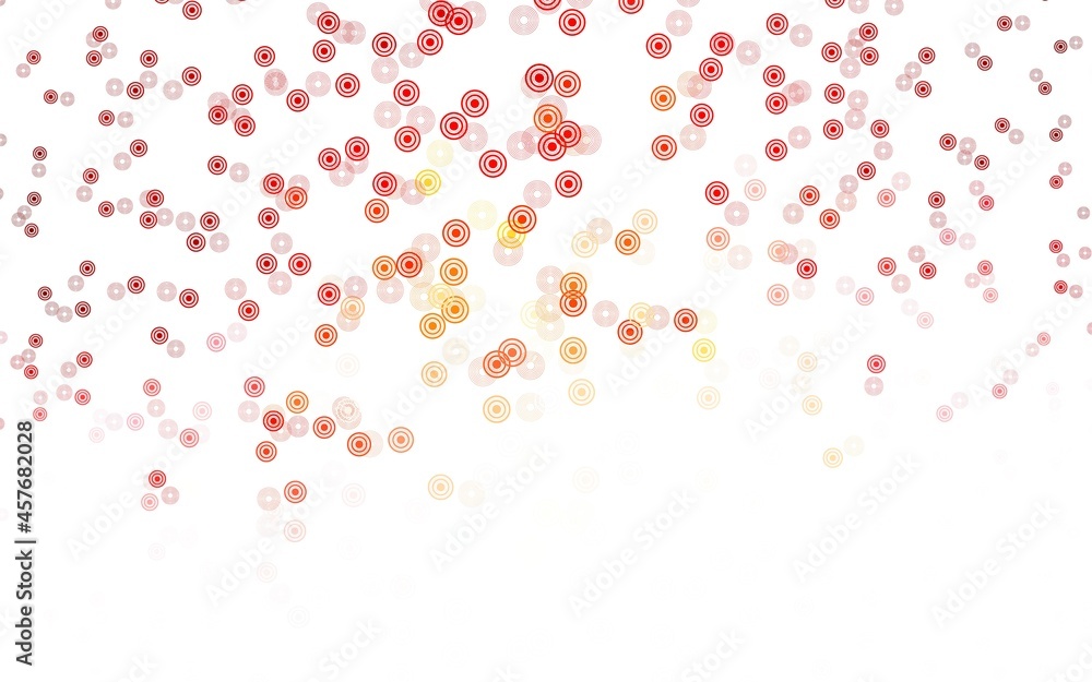 Light Red, Yellow vector pattern with spheres.