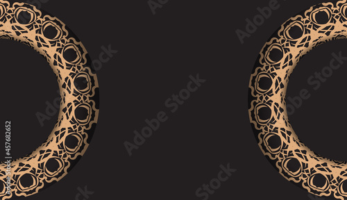 Baner in black with a luxurious brown pattern and a place for your text