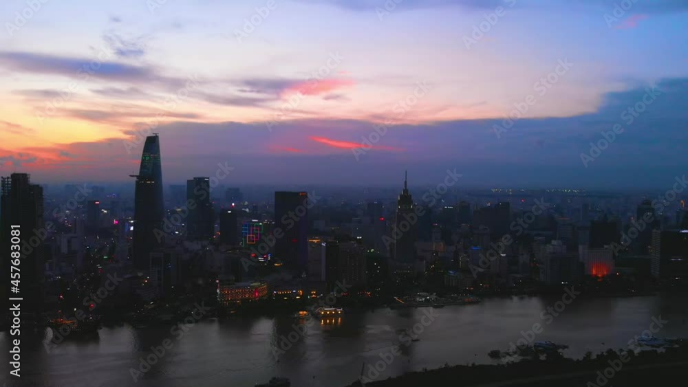 Ho Chi Minh City Sunset Aerial view Ho Chi Minh City Sunset Aerial view