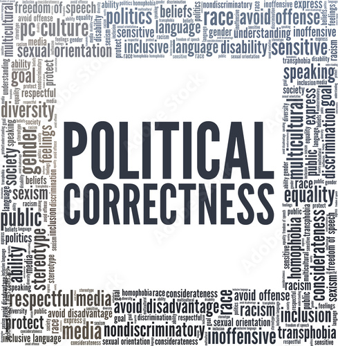 Political Correctness vector illustration word cloud isolated on a white background.