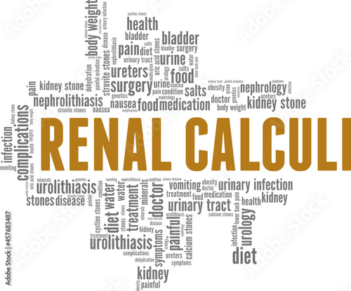 Renal Calculi vector illustration word cloud isolated on a white background.
