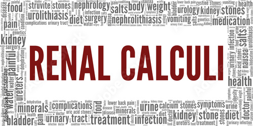 Renal Calculi vector illustration word cloud isolated on a white background.